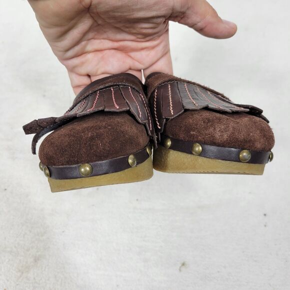 Tommy Girl Clogs Womens Size 6M Tassel Kiltie Leather Shoes Clog City School - Picture 8 of 11